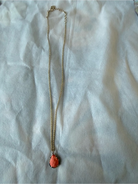 Kendra Scott Jewelry - Kendra Scott Gold Necklace with Orange Teardrop Pendant